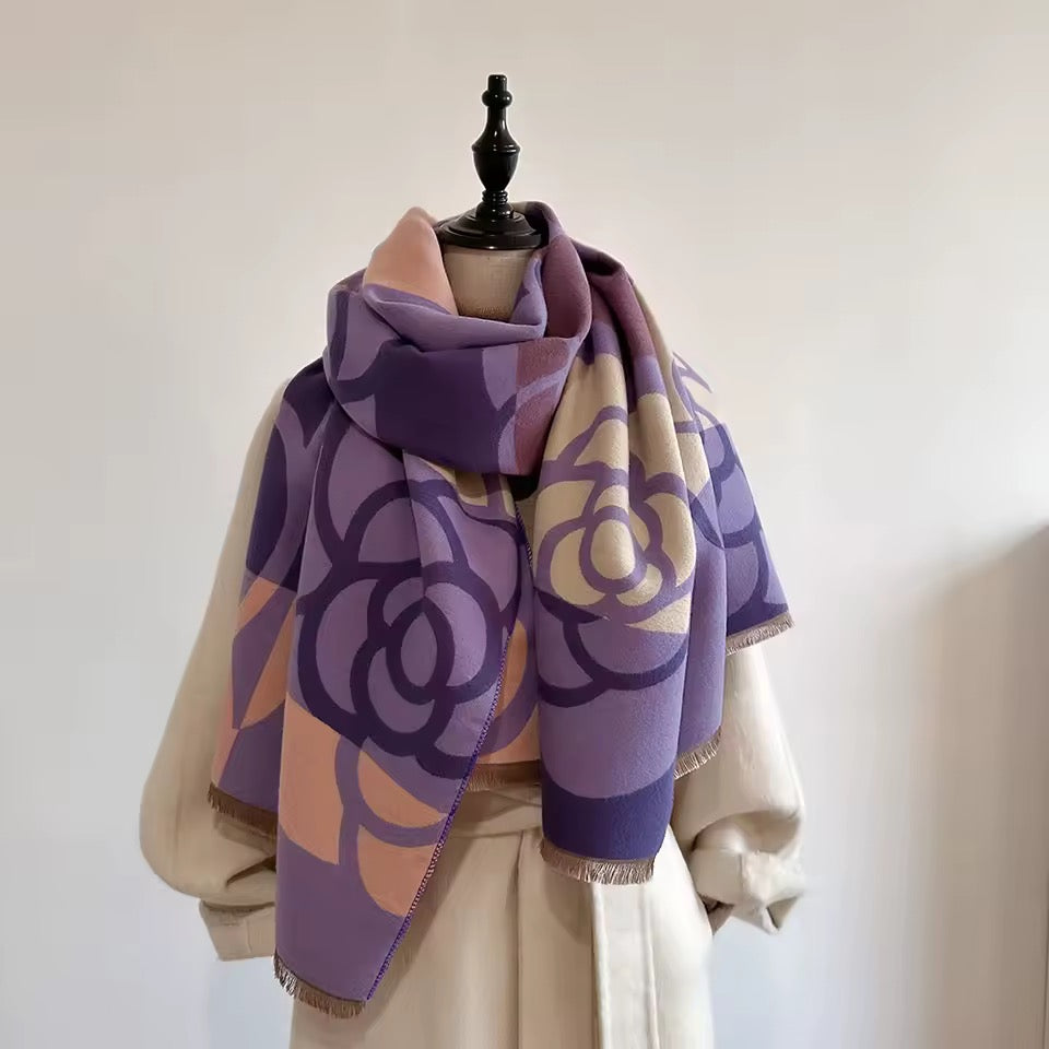 Cashmere Scarf for Women - Double Sided Print