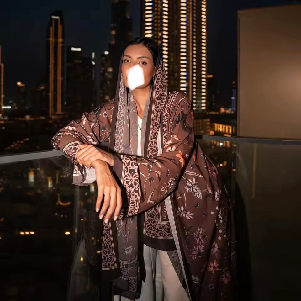 Timeless Abaya Floral Delicate Dubai Style