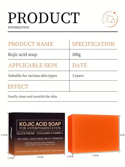 Kojic Acid Soap with Vitamin C,Turmeric, Retinol, Shea Butter & Vitamin E - Organic Skincare