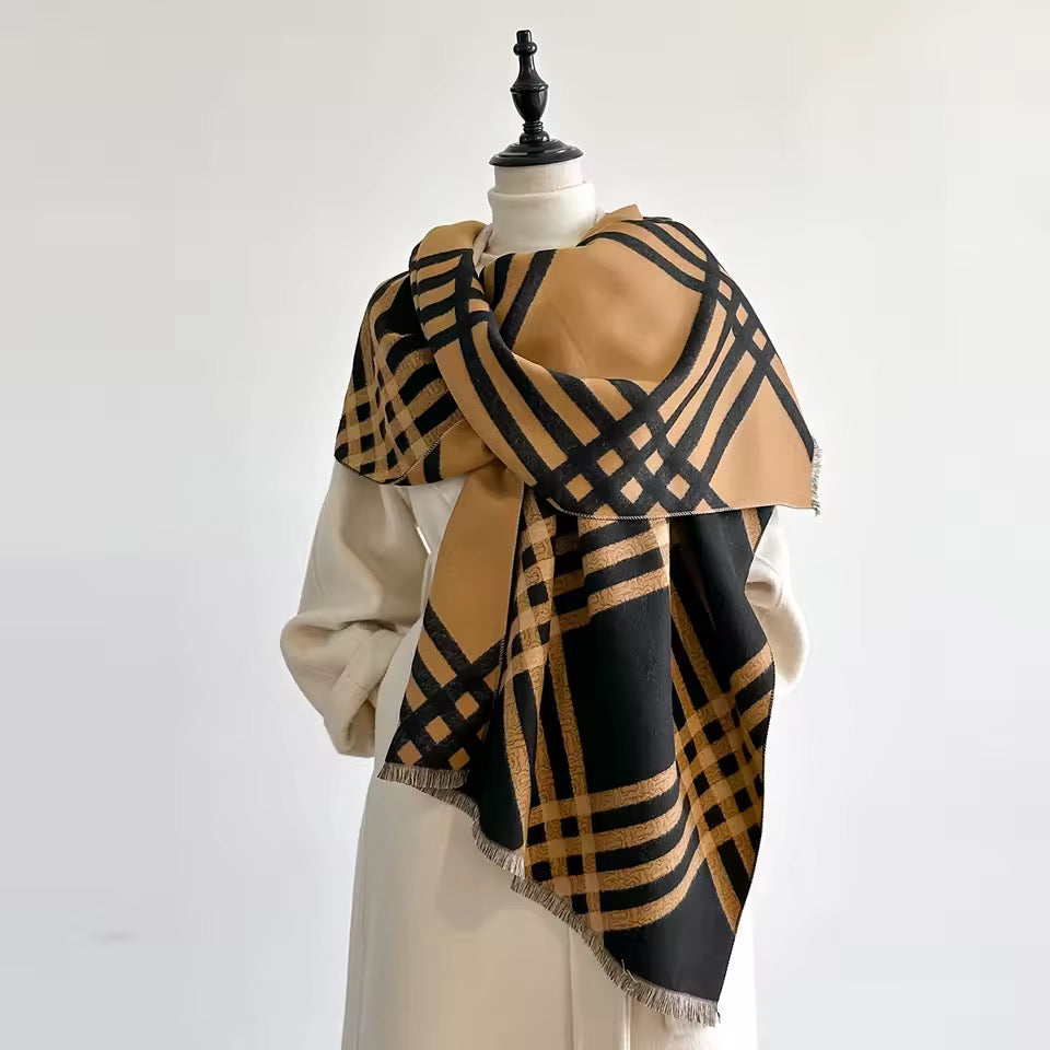 Cashmere Scarf for Women - Double Sided Print