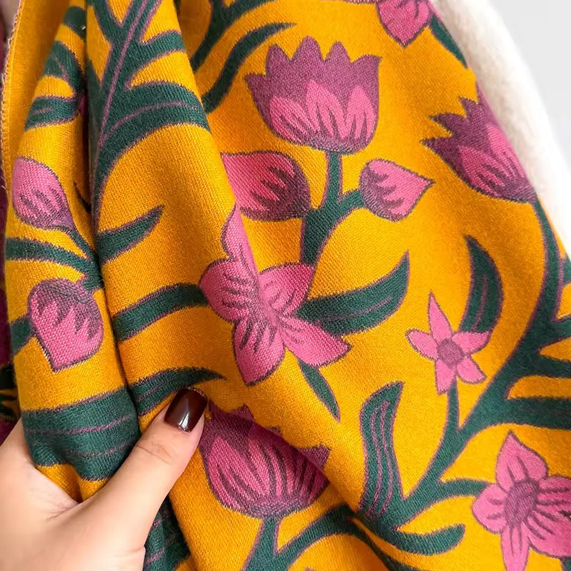 Cashmere Scarf for Women - Double Sided Print