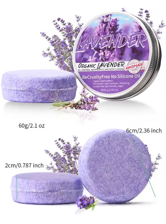 Organic Lavender Shampoo Soap Without Silicone, Cleanses the Scalp, Nourishes Hair & Controls Oil