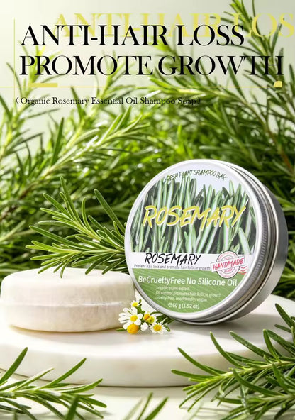 Organic Rosemary Shampoo Soap Without Silicone, Cleanses the Scalp, Nourishes Hair & Controls Oil