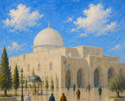 Limited Edition PRINT of my Original Masjid Aqsa Holy Muslim Acrylic Painting on Cartridge Paper - No Frame (Size: A4 & A3)