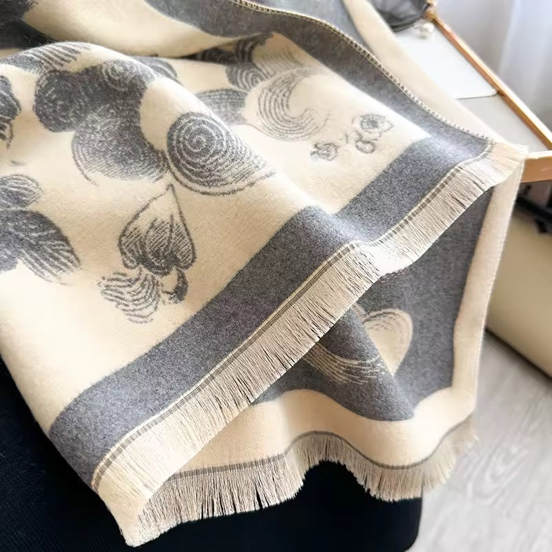 Cashmere Scarf for Women - Double Sided Print