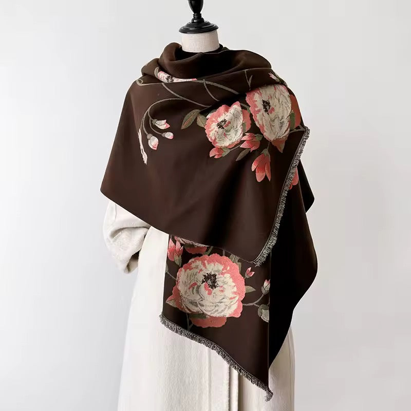 Cashmere Scarf for Women - Double Sided Print