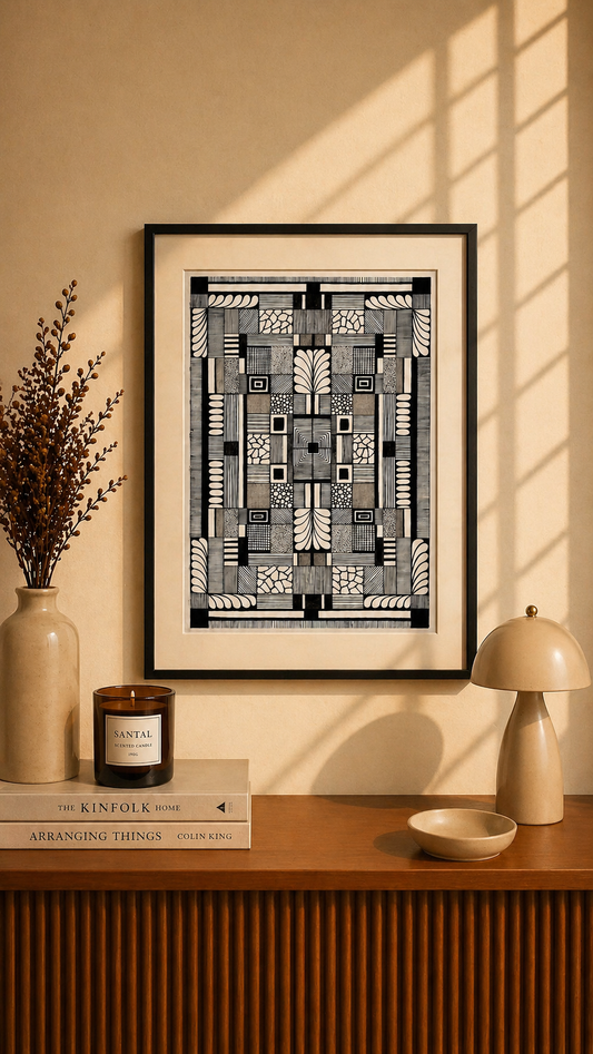 Hand Drawn Geometrical Doodling Art on Cartridge Paper- No Frame (Size A4 & A3)