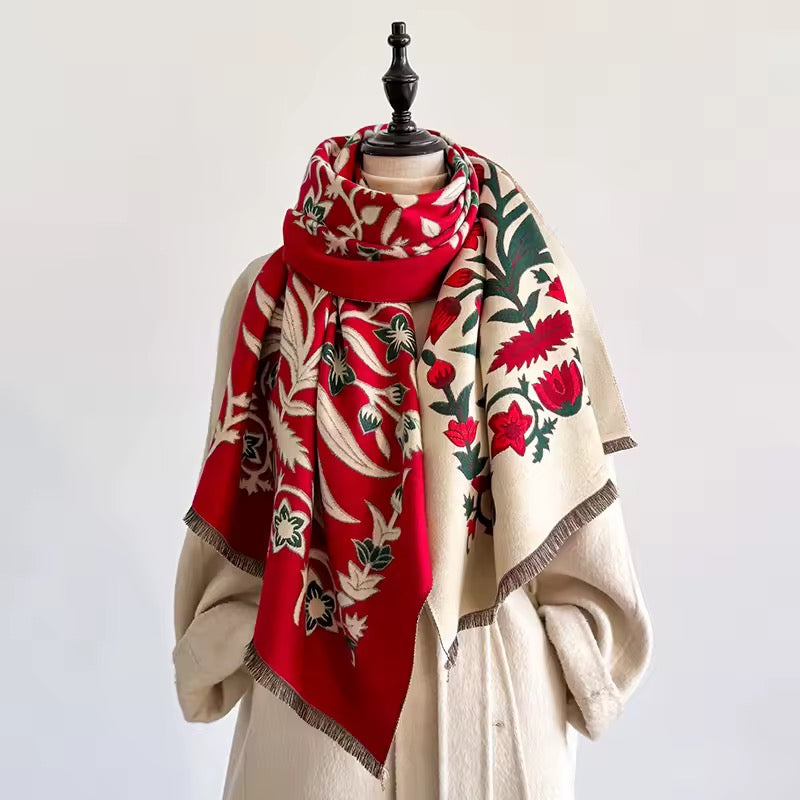 Cashmere Scarf for Women - Double Sided Print