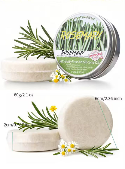 Organic Rosemary Shampoo Soap Without Silicone, Cleanses the Scalp, Nourishes Hair & Controls Oil
