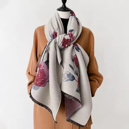 Cashmere Scarf for Women - Double Sided Print
