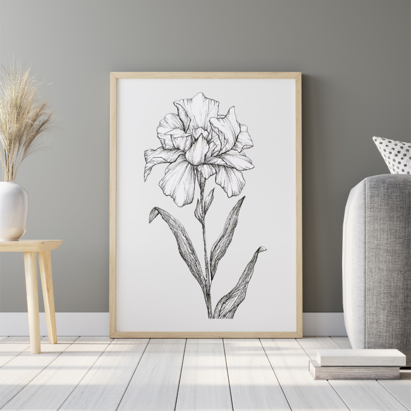 Hand Drawn Floral Art on Cartridge Paper - No Frame (Size: A4 & A3)