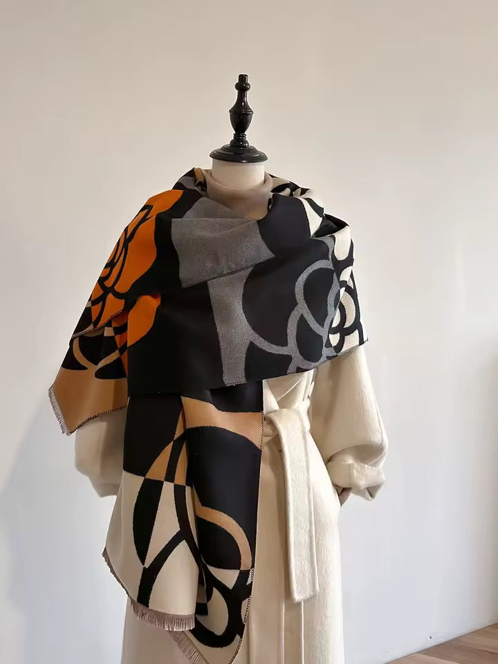 Cashmere Scarf for Women - Double Sided Print