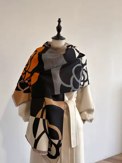 Cashmere Scarf for Women - Double Sided Print