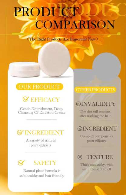 Organic Calendula Shampoo Soap Without Silicone, Cleanses the Scalp, Nourishes Hair & Controls Oil