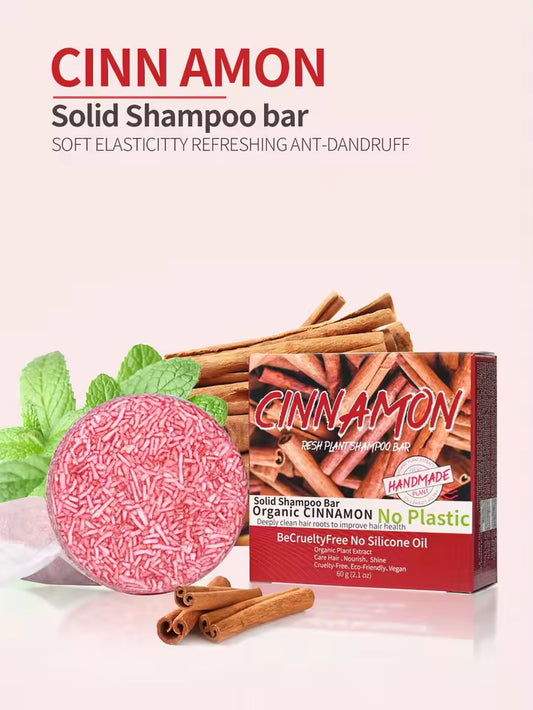 Organic Cinnamon Shampoo Soap Without Silicone, Cleanses the Scalp, Nourishes Hair & Controls Oil