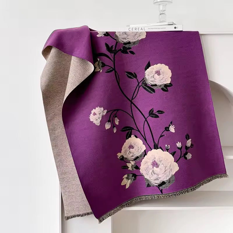 Cashmere Scarf for Women - Double Sided Print