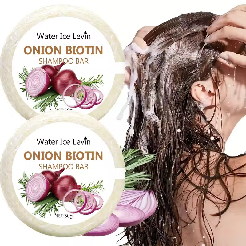 Organic Onion Biotin Shampoo Soap Without Silicone, Cleanses the Scalp, Nourishes Hair & Controls Oil