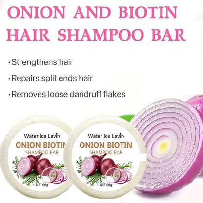 Organic Onion Biotin Shampoo Soap Without Silicone, Cleanses the Scalp, Nourishes Hair & Controls Oil