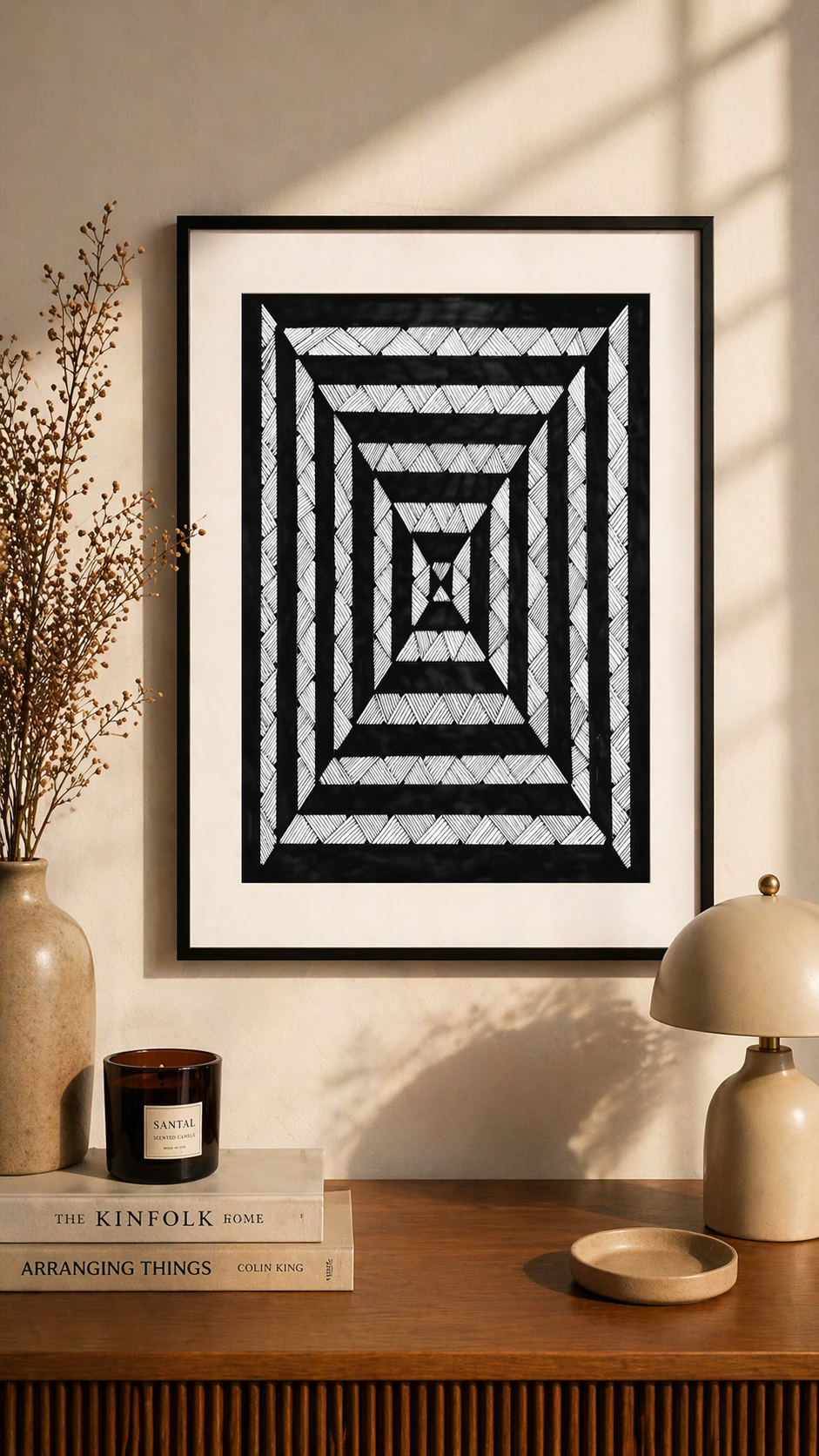 Hand Drawn Geometrical Doodling Art on Cartridge Paper- No Frame (Size A4 & A3)
