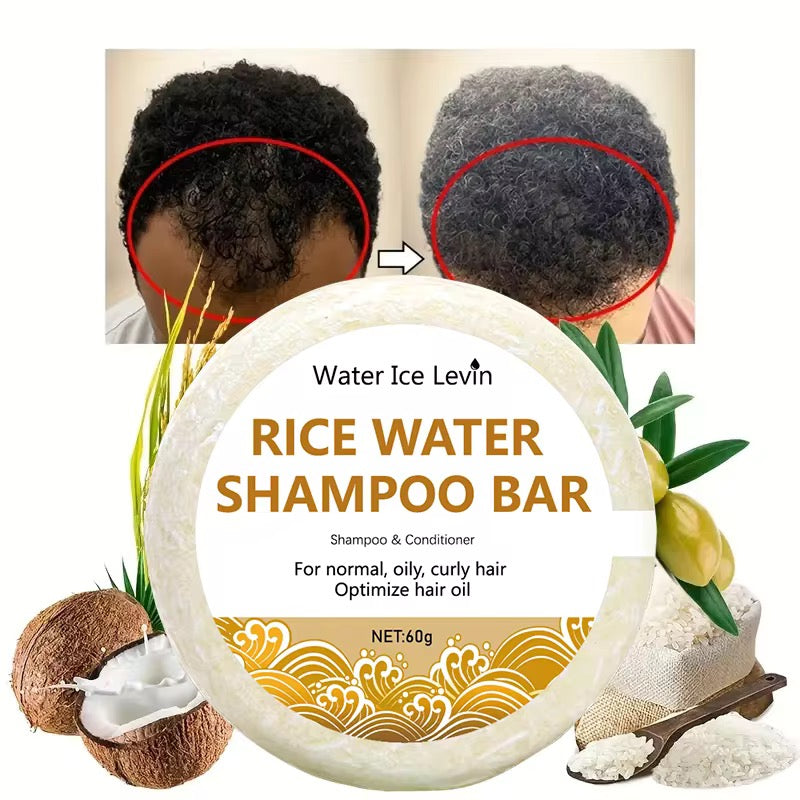 Organic Rice Water Shampoo Soap Without Silicone, Cleanses the Scalp, Nourishes Hair & Controls Oil