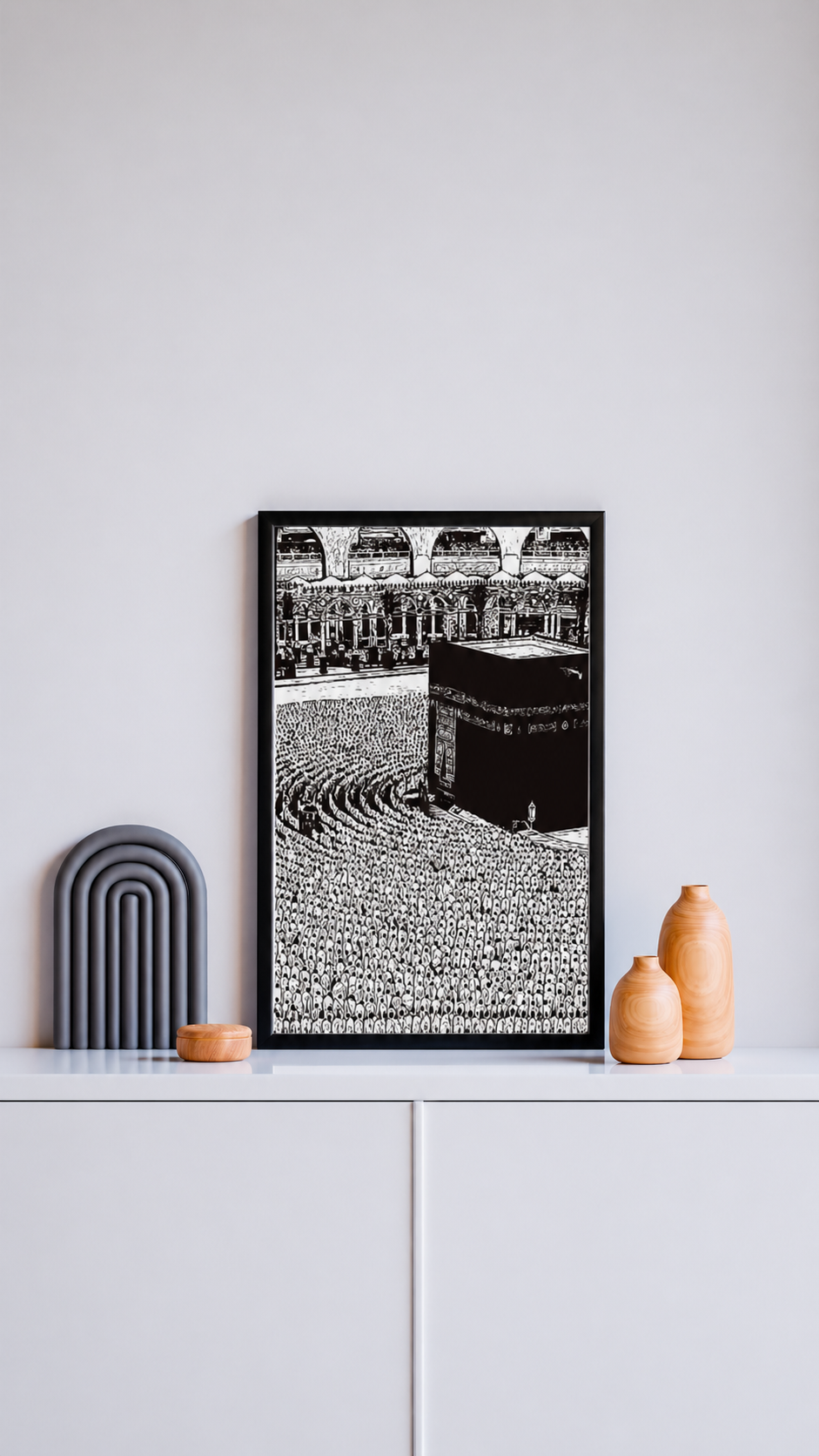 Hand Drawn Kaaba Muslim Art on Cartridge Paper - No Frame (Size: A4 & A3)