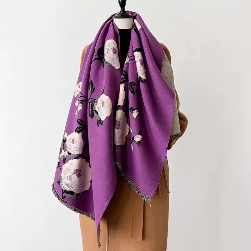 Cashmere Scarf for Women - Double Sided Print