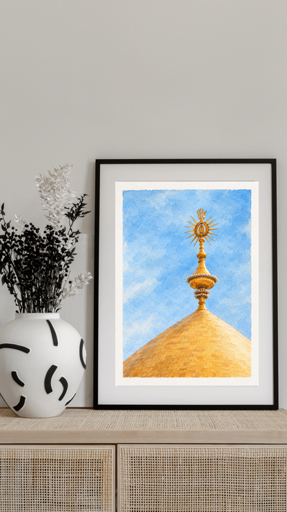 Limited Edition PRINT of my Original Watercolour Painting of Imam Ali's Shrine - Muslim Watercolour Painting on Cartridge Paper - No Frame (Size: A4 & A3)