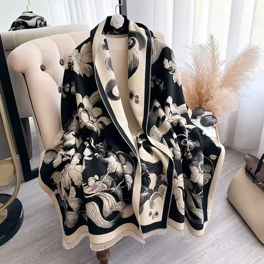 Cashmere Scarf for Women - Double Sided Print