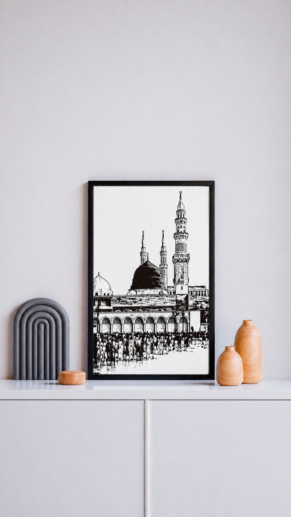 Hand Drawn Madina Muslim Art on Cartridge Paper - No Frame (Size: A4 & A3)