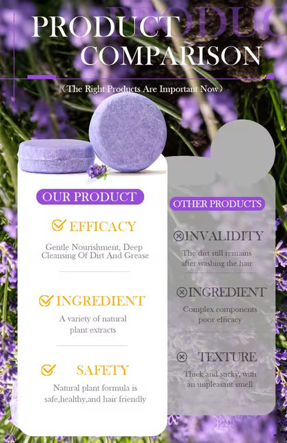 Organic Lavender Shampoo Soap Without Silicone, Cleanses the Scalp, Nourishes Hair & Controls Oil