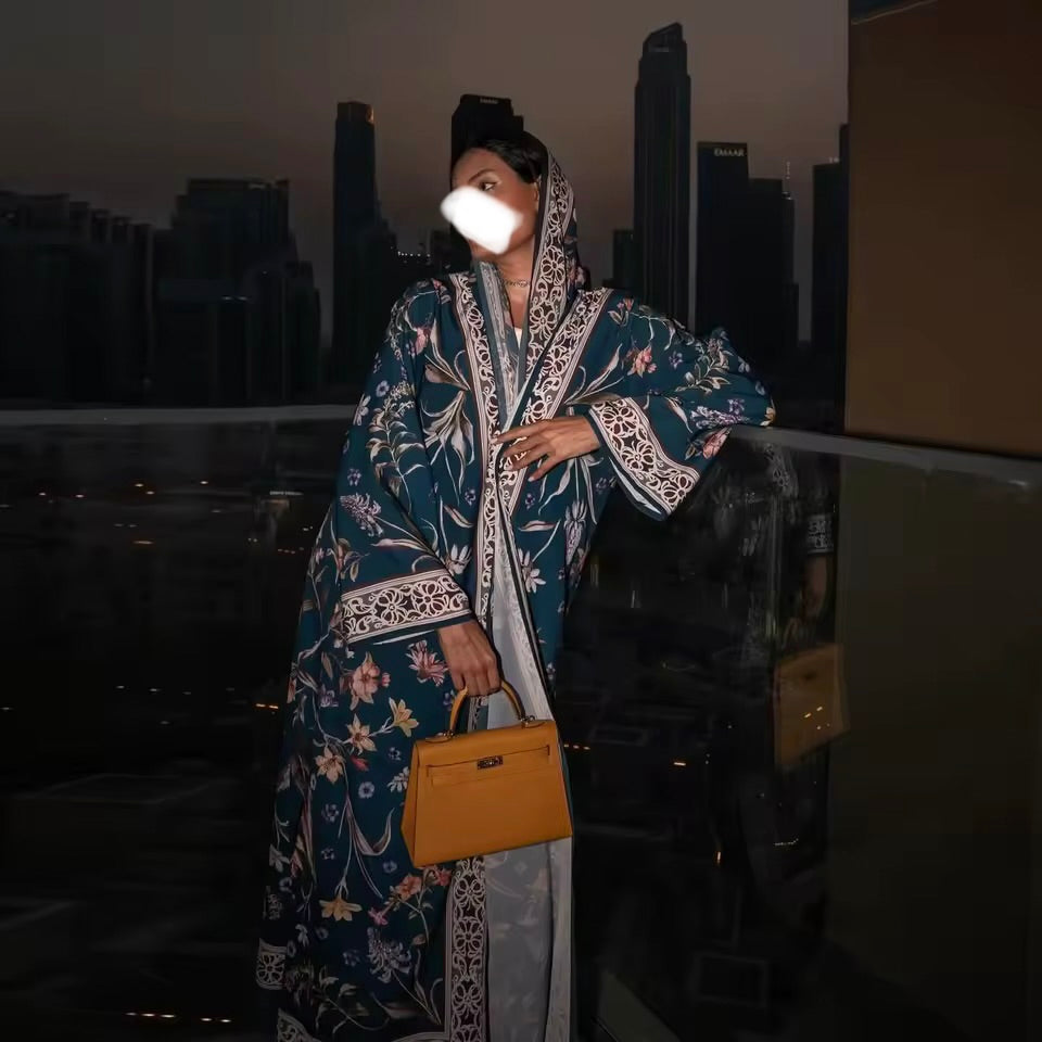 Timeless Abaya Floral Delicate Dubai Style