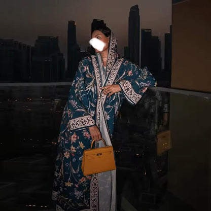Timeless Abaya Floral Delicate Dubai Style