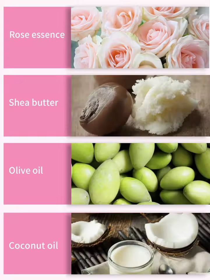 Organic Rose Shampoo Soap Without Silicone, Cleanses the Scalp, Nourishes Hair & Controls Oil