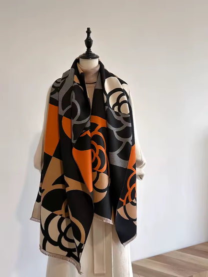 Cashmere Scarf for Women - Double Sided Print
