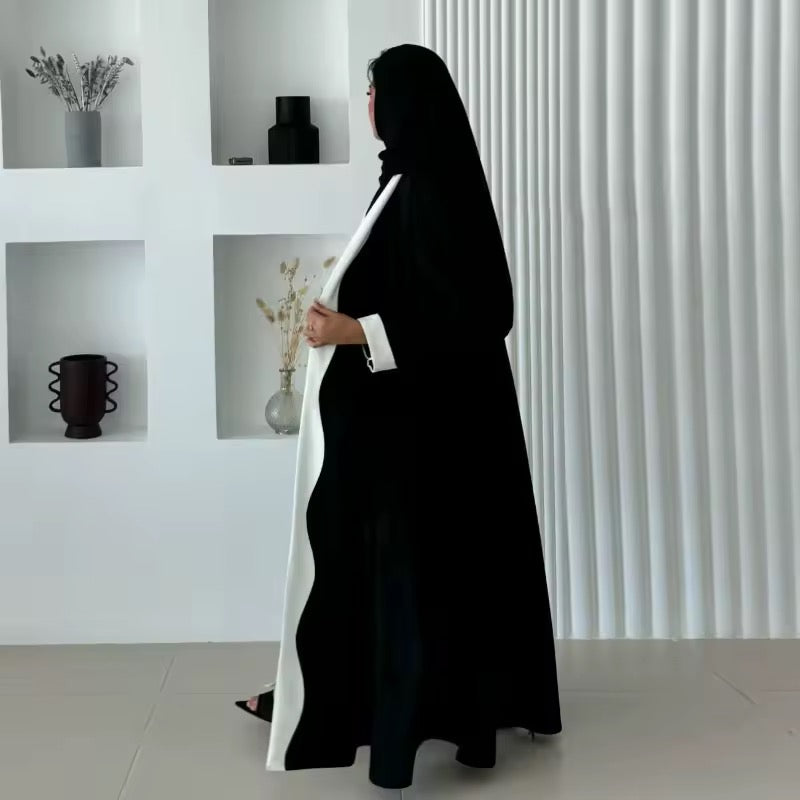 Slit Black Abaya - Long Sleeved Dubai Style Robe