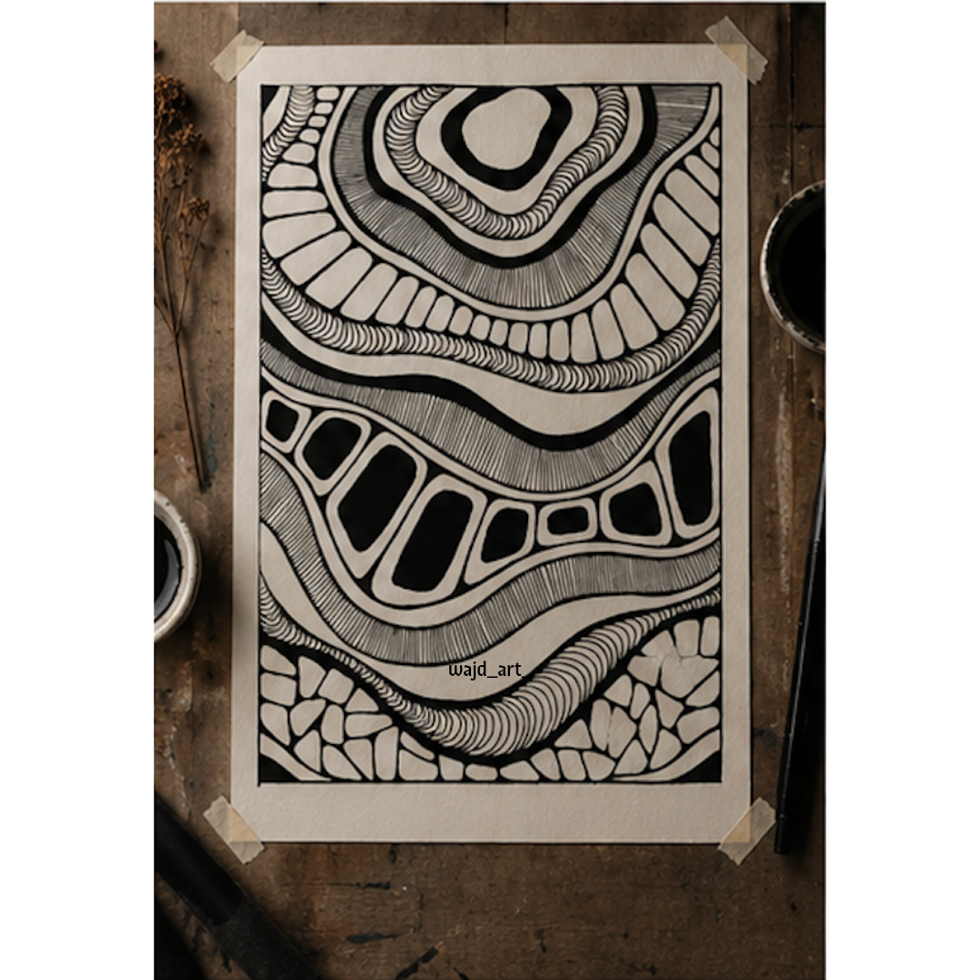 Hand Drawn Doodle Art on Cartridge Paper- No Frame (Size A4 & A3)