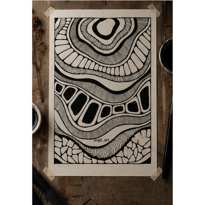 Hand Drawn Doodle Art on Cartridge Paper- No Frame (Size A4 & A3)