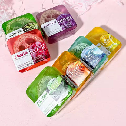 Organic Loofah Whitening Soap Lavender, Honey, Rose, Lemon, Ocean Salt, Tea Tree & Aloe Skincare Soap