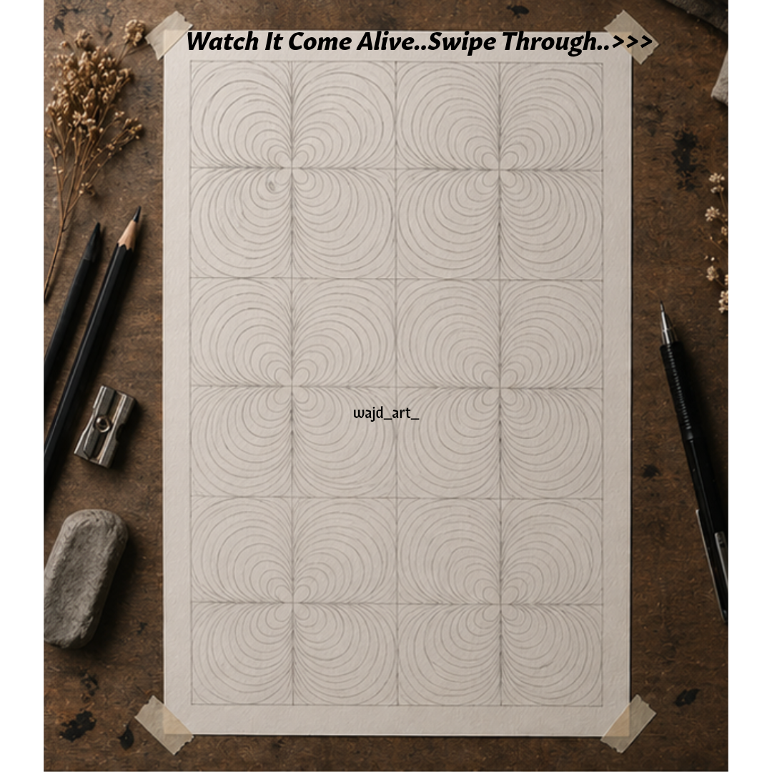 Hand Drawn Geometrical Doodling Art on Cartridge Paper- No Frame (Size A4 & A3)
