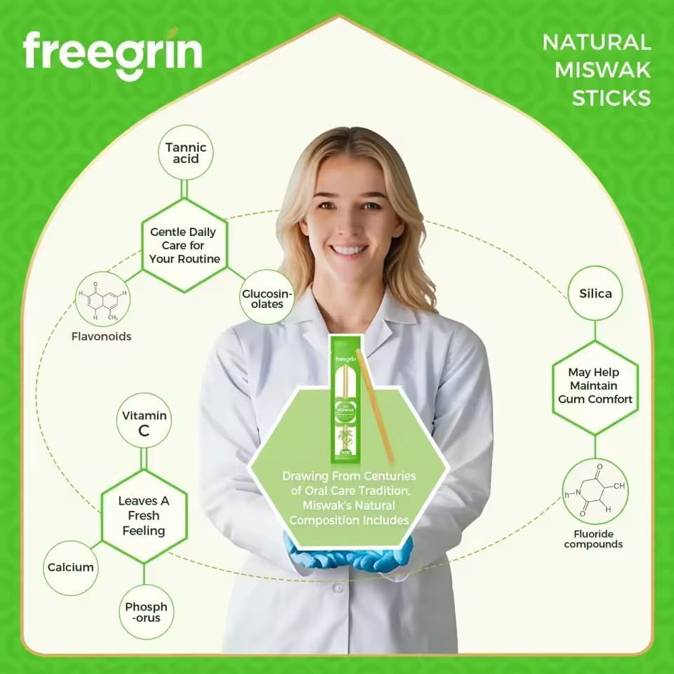 3 Pack Mixed Flavors Miswak Sticks Organic Oral Care