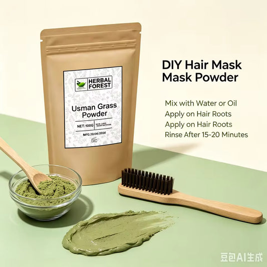 Organic Usman Grass Powder for Hair Beauty (100 grams)