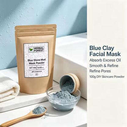 Organic Blue Stone Mud Mask Powder for Skin and Face Beauty (100 grams)