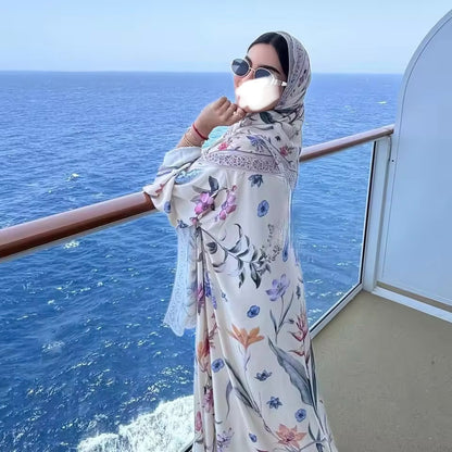 Timeless Abaya Floral Delicate Dubai Style