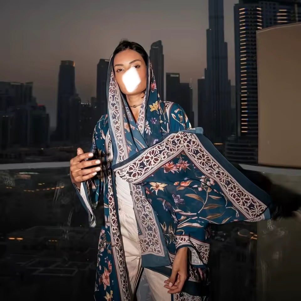 Timeless Abaya Floral Delicate Dubai Style