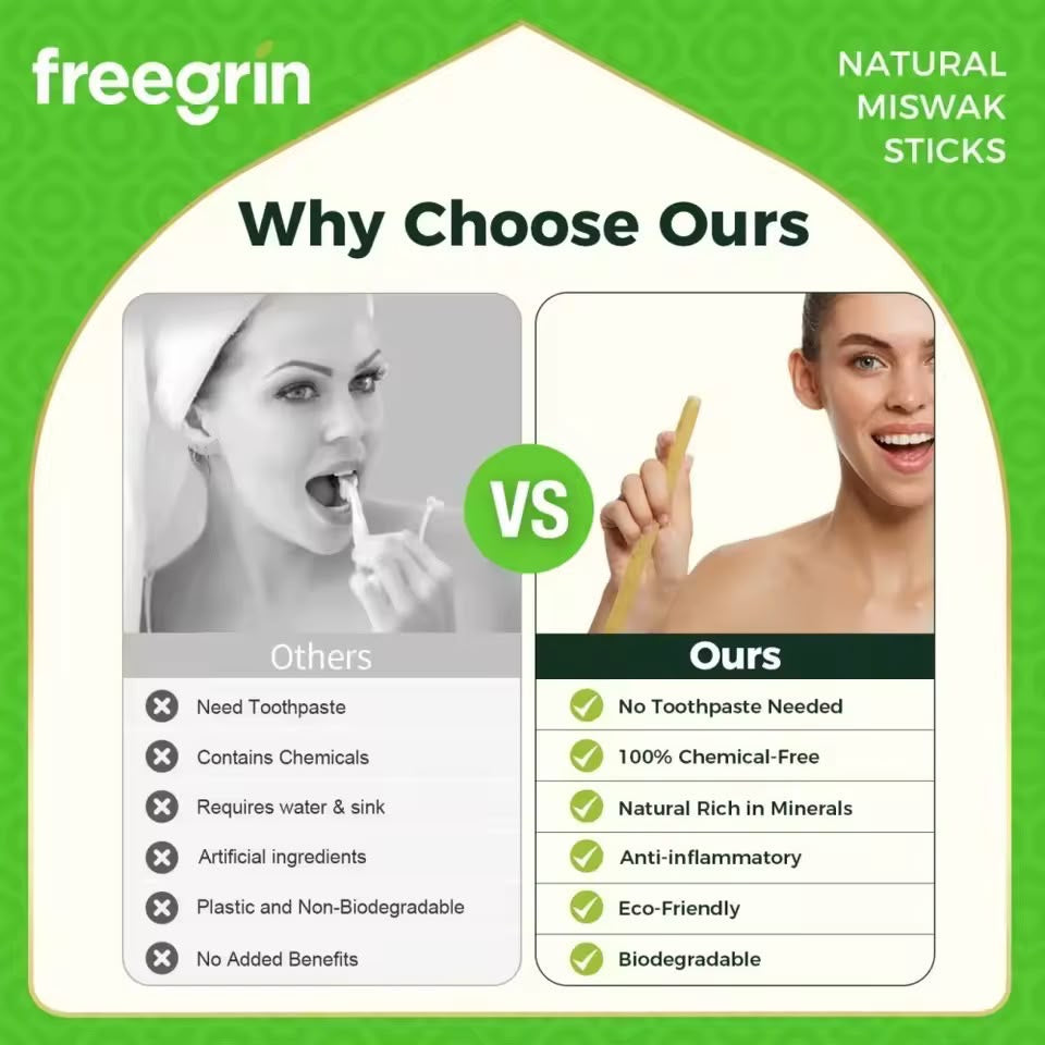 3 Pack Mixed Flavors Miswak Sticks Organic Oral Care