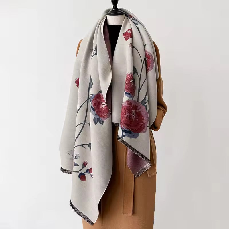 Cashmere Scarf for Women - Double Sided Print
