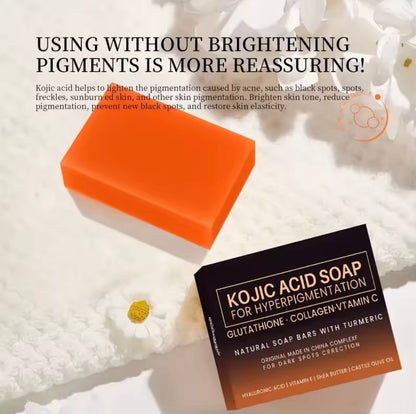Kojic Acid Soap with Vitamin C,Turmeric, Retinol, Shea Butter & Vitamin E - Organic Skincare
