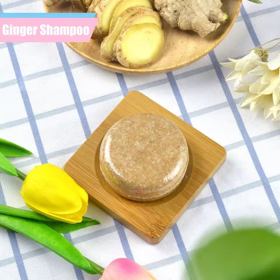 Organic Ginger Cold Pressed Shampoo Soap Without Silicone, Cleanses the Scalp, Nourishes Hair & Controls Oil