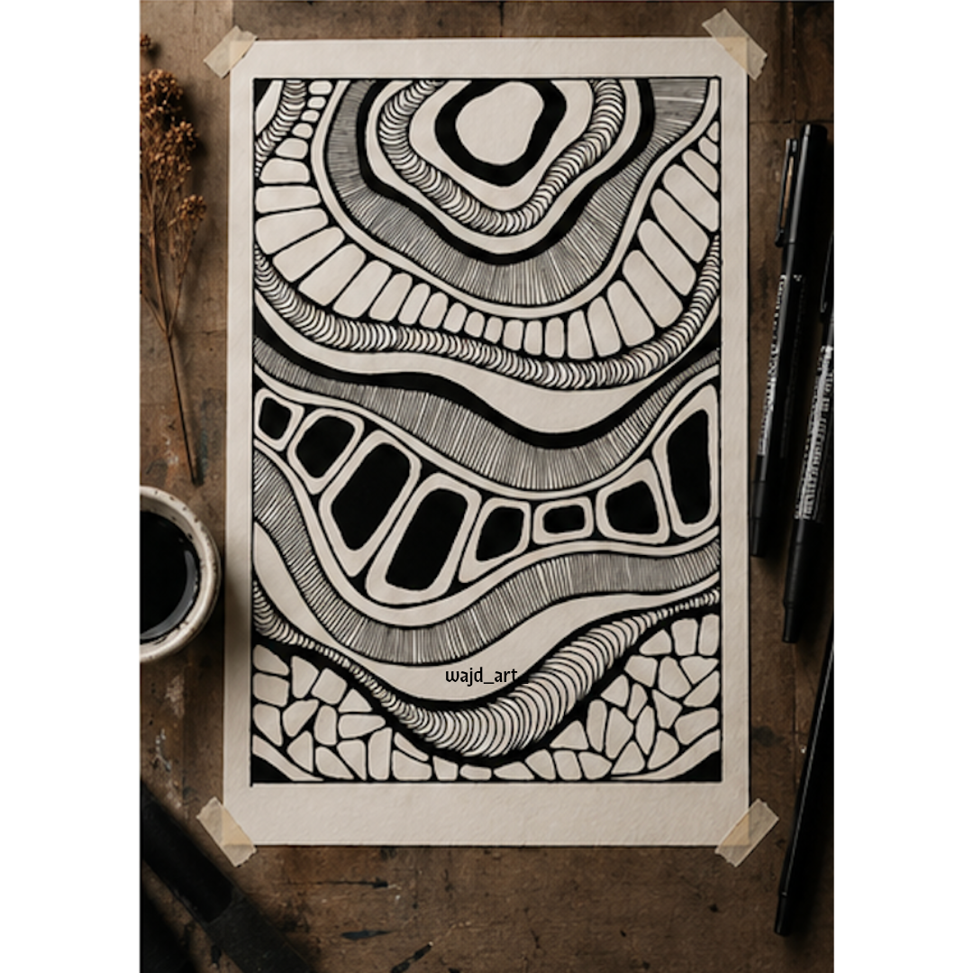 Hand Drawn Doodle Art on Cartridge Paper- No Frame (Size A4 & A3)
