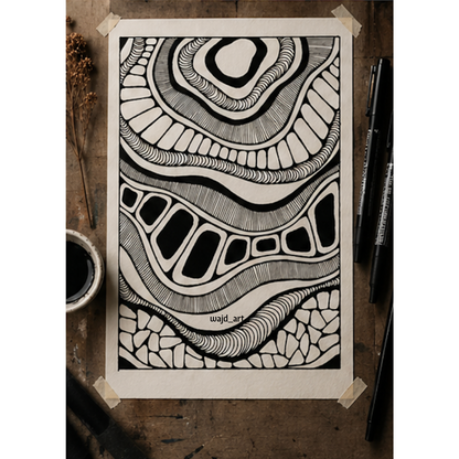Hand Drawn Doodle Art on Cartridge Paper- No Frame (Size A4 & A3)